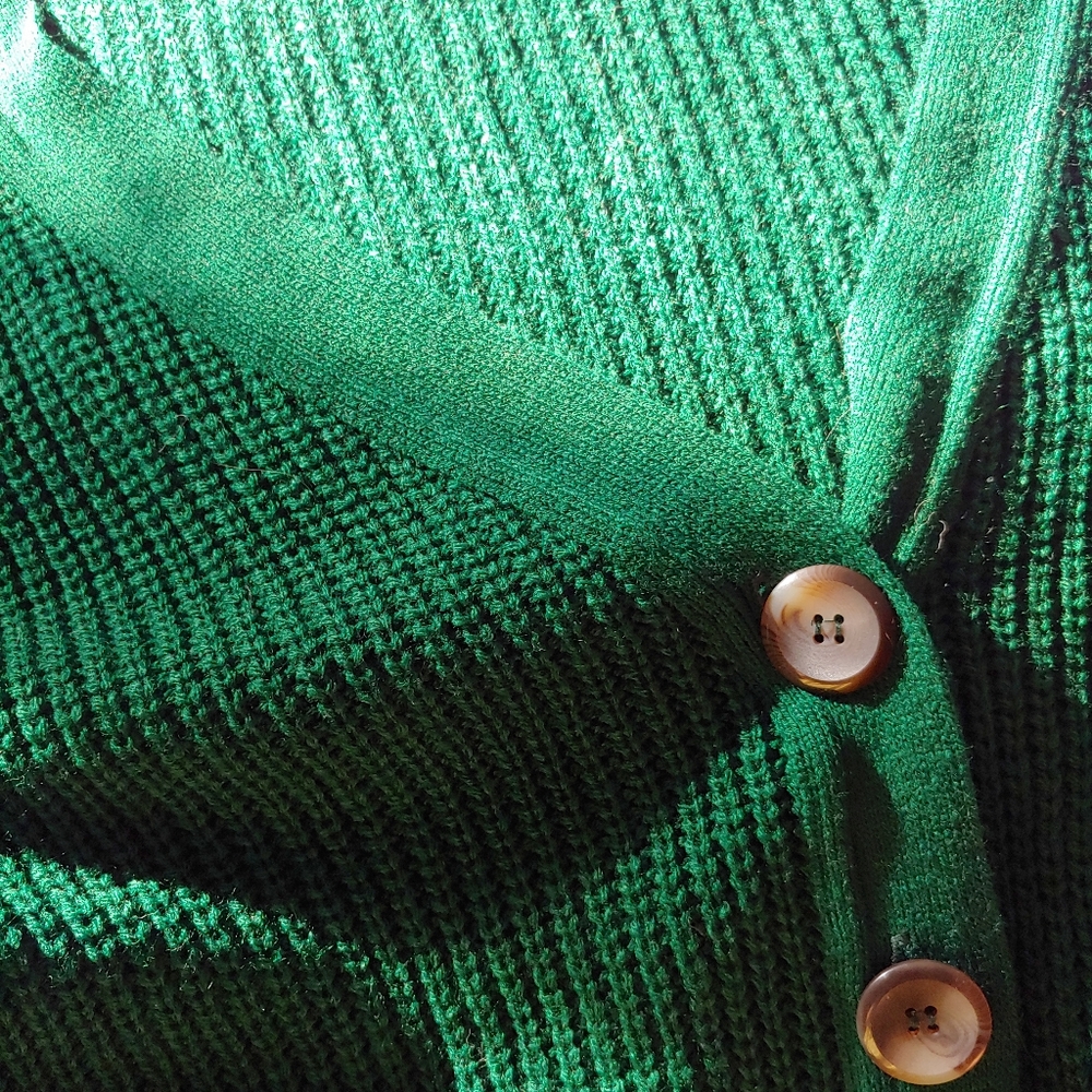 2/$10 Ashley Stewart Green big button cardigan